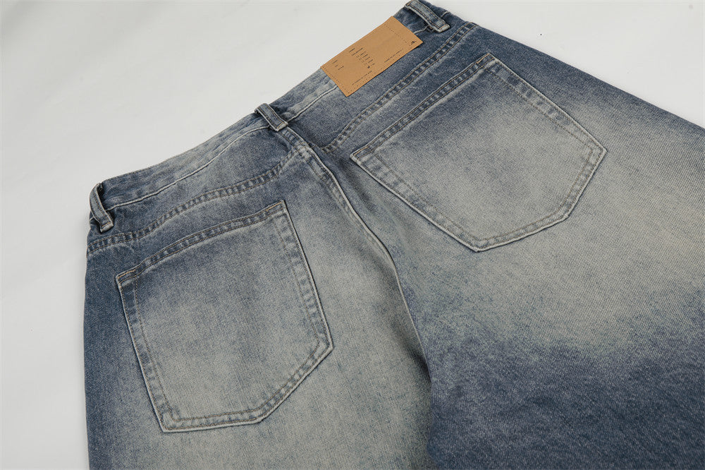 Color Blocked Teal Blue Denim Jeans | Tajstylo