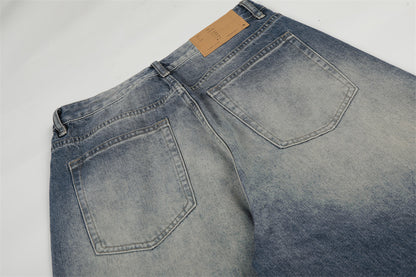 Color Blocked Teal Blue Denim Jeans | Tajstylo