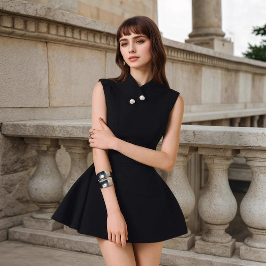 Elegant Sleeveless A-Line Dress | Tajstylo