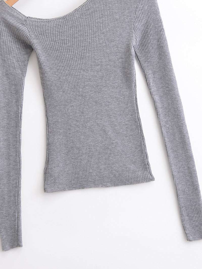 Slanted Shoulder Off Shoulder Slim Fit Top | Tajstylo