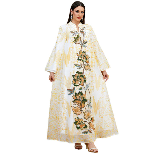 Flower Studded Loose Fitting Pullover Dress | Tajstylo