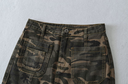 Camouflage Denim Skirt Shorts for Women | Tajstylo