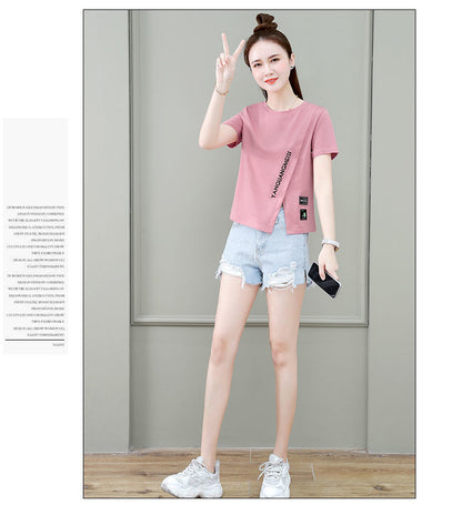 Chic Short Sleeve Slim Fit Top | Tajstylo