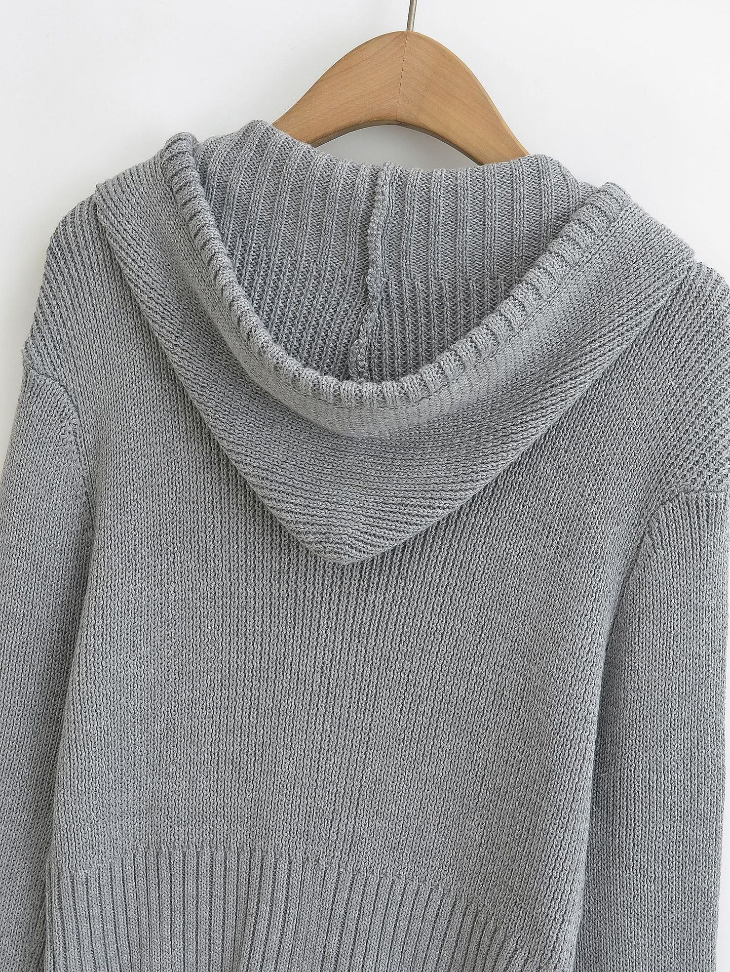 Zipper Hooded Cardigan Sweater | Tajstylo
