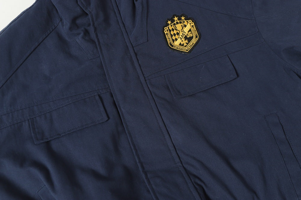 Thick Cotton Jacket with Velvet Accents | Tajstylo
