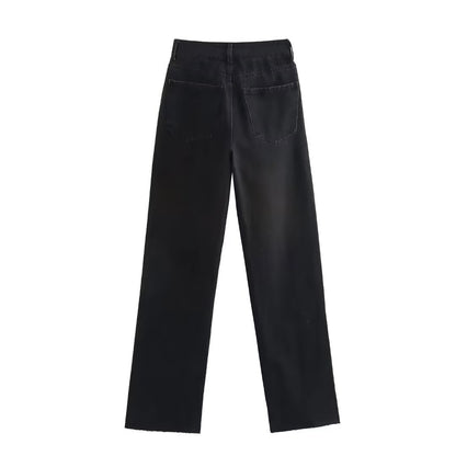 Casual Washed Denim Pants | Tajstylo
