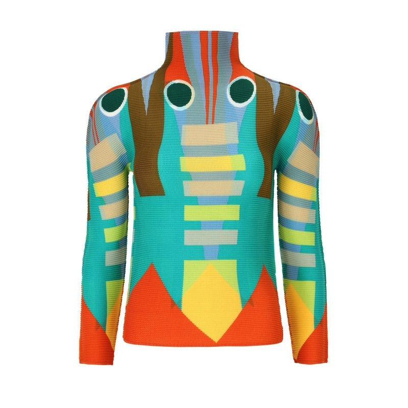 Woman wearing Miyake Pleated Corset Top in a stylish setting