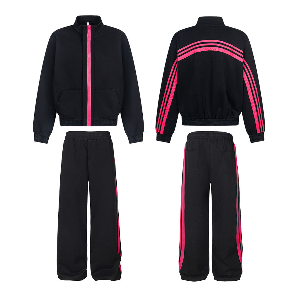 Woman wearing Solid Color Sports Leisure Suit in a casual setting