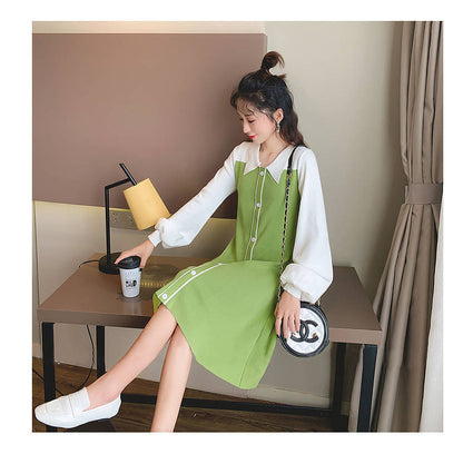 Avocado Green Long Sleeve Polo Dress | Tajstylo