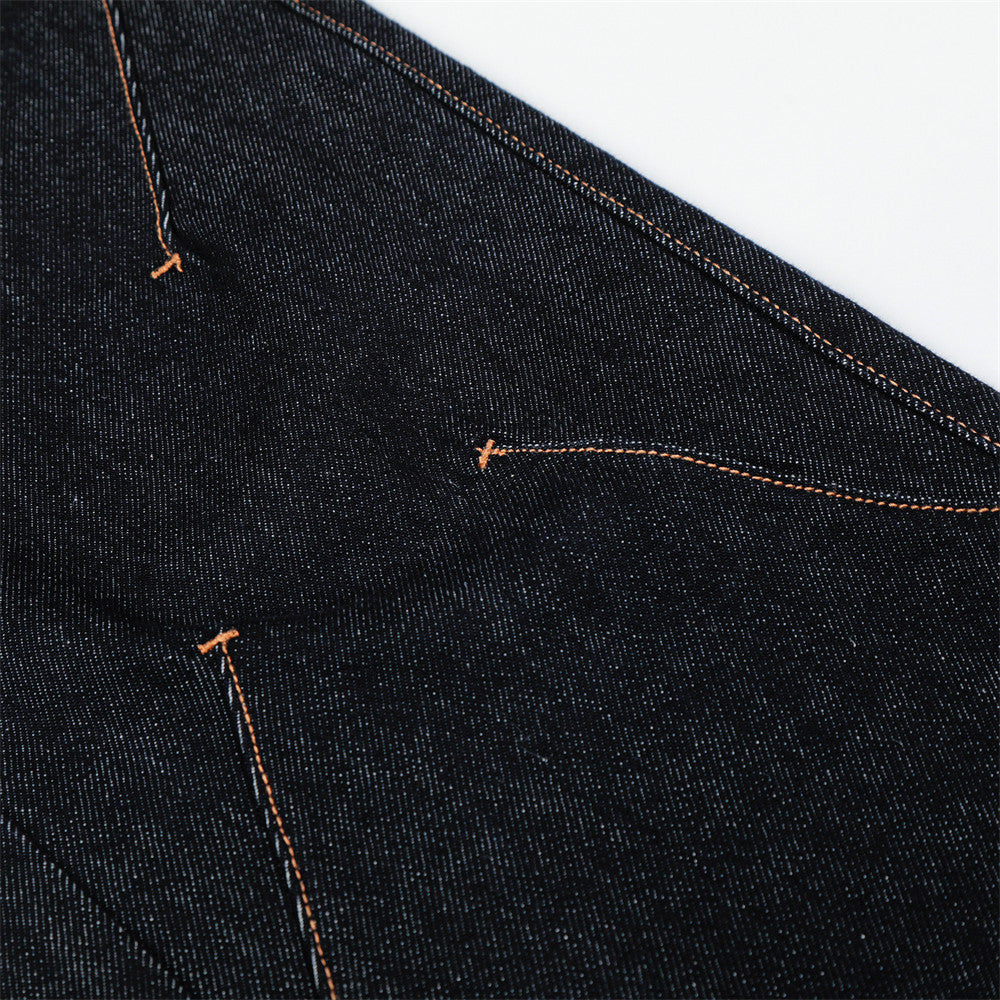 Original Blue Denim Straight Leg Pants | Tajstylo
