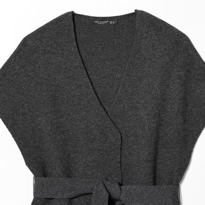 Belted Knitted Vest and Half Skirt Set | Tajstylo
