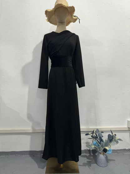 Velvet Cape Long Sleeve Dress | Tajstylo