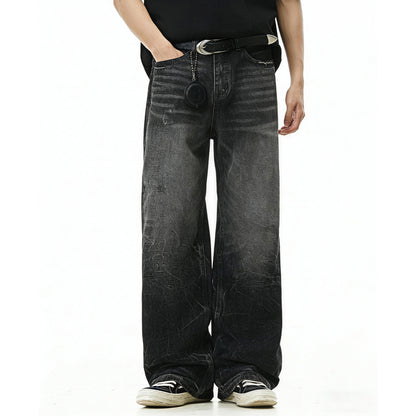 Woman wearing Lightning Pattern Distressed Fleece Jeans in a casual setting