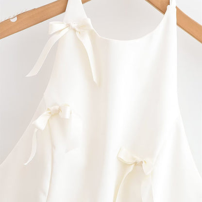 Spicy Girl Bow Decoration Halter Neck Top | Tajstylo