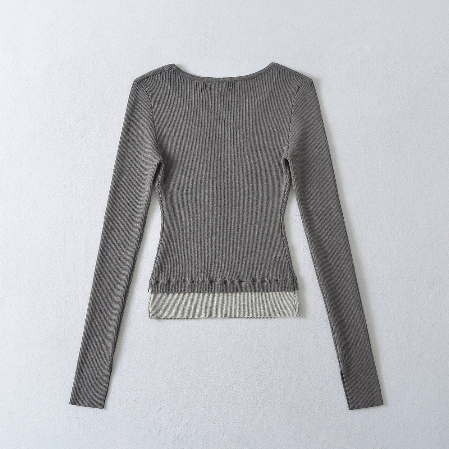 Color Block Boat Neck Long Sleeve T-Shirt | Tajstylo