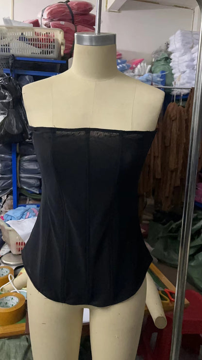 Woman wearing Body Shaping Underwear with Wrapped Chest Design in a stylish setting