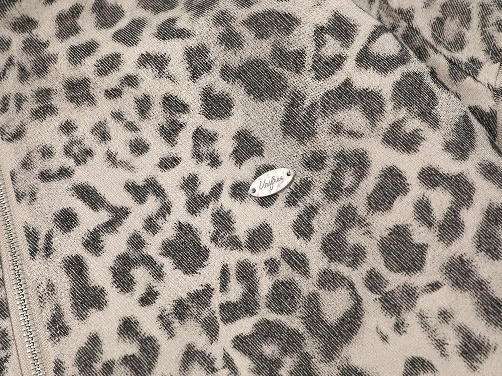 Leopard Print Hooded Cotton Jacket | Tajstylo