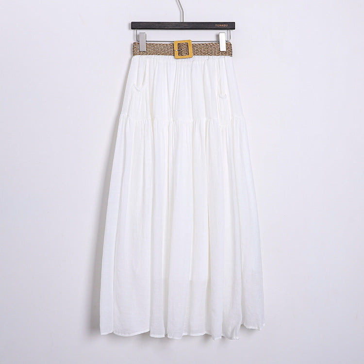 Belt Double Pocket Skirt | Tajstylo