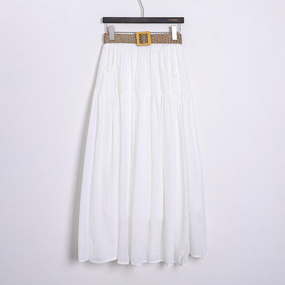 Belt Double Pocket Skirt | Tajstylo