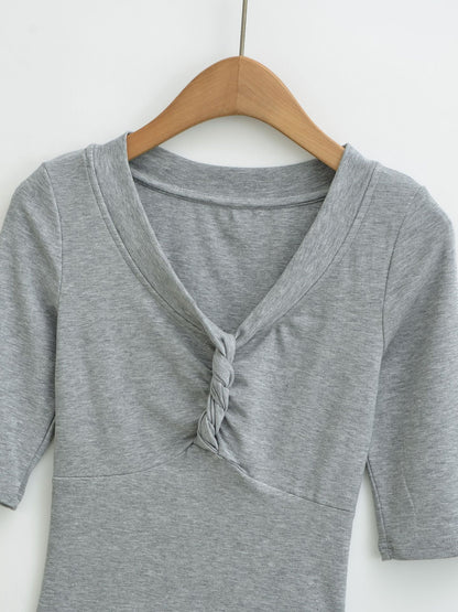 V-Neck Short Sleeve Top for Women | Tajstylo