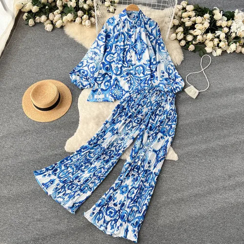 Woman wearing Two Piece Set Top and Pants in a casual setting