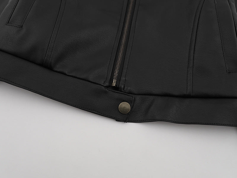 Striped Leather Jacket | Tajstylo