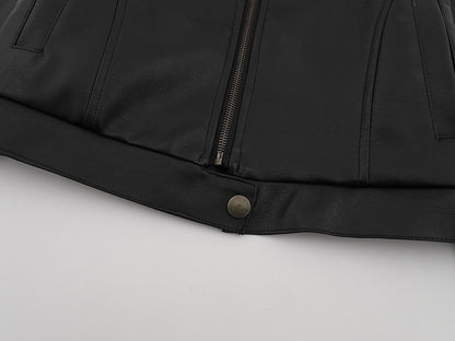 Striped Leather Jacket | Tajstylo