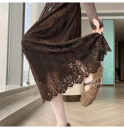 Lace Midi Skirt | Tajstylo