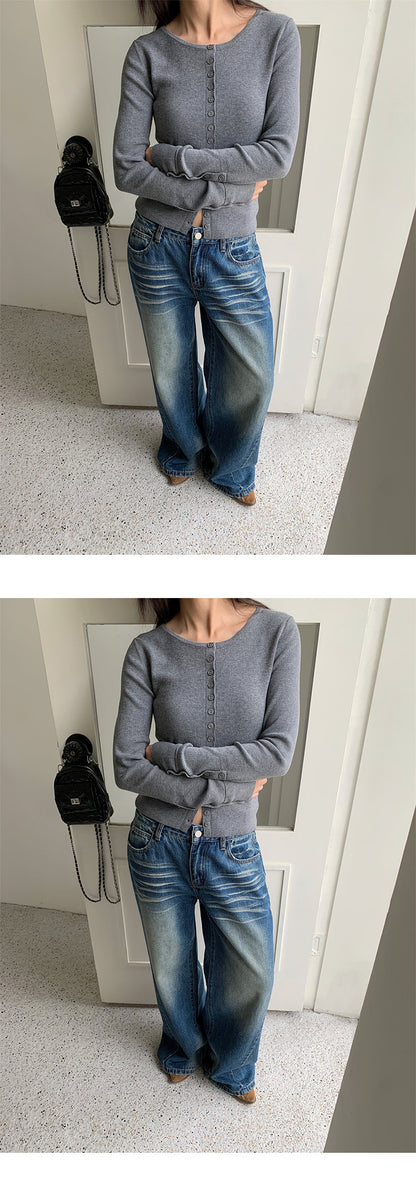 Distressed Wide Leg Jeans | Tajstylo