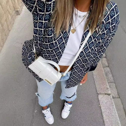 Woman wearing Quilted Coat for Women in a casual outdoor setting