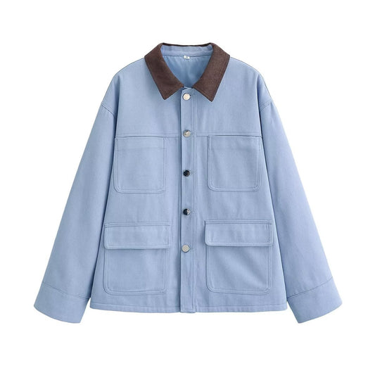 Loose Collage Neckline Jacket | Tajstylo