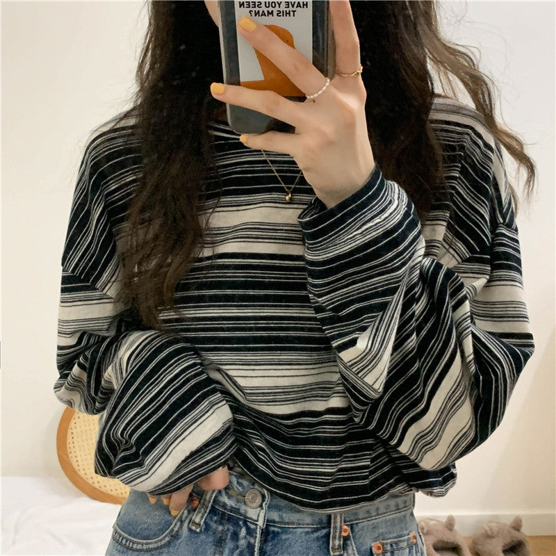Casual Stripe Long Sleeve T-Shirt | Tajstylo
