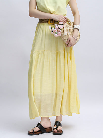 Belt Double Pocket Skirt | Tajstylo