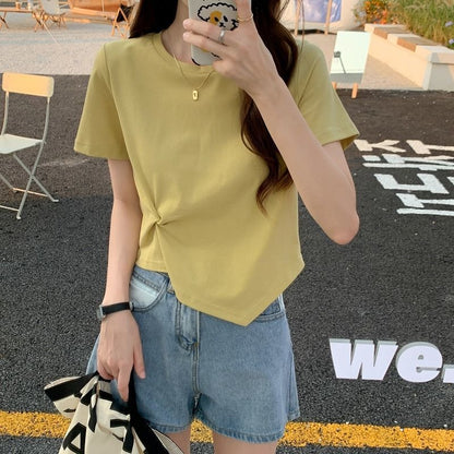 Slim Fit Short Sleeve Crop Top | Tajstylo