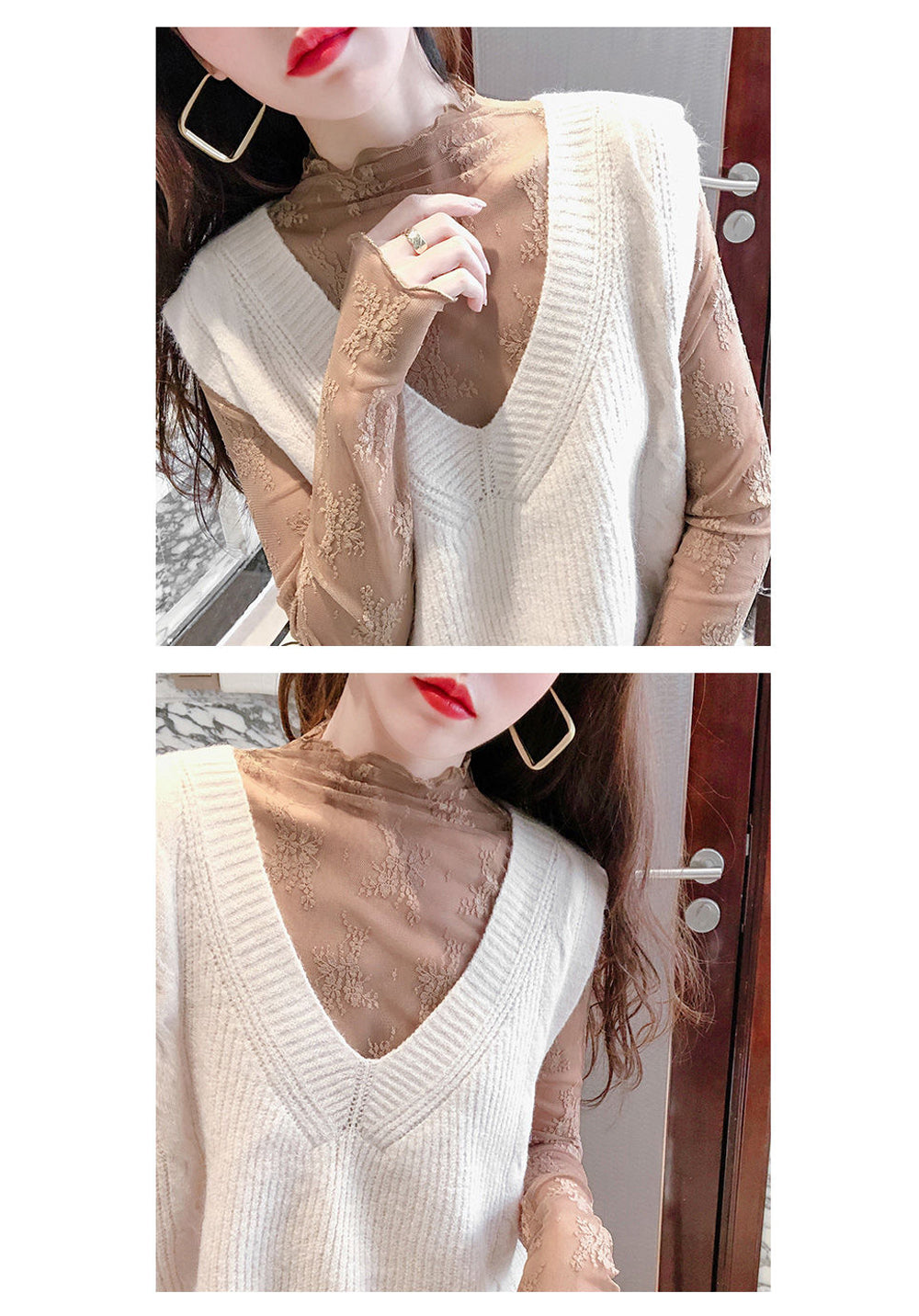 Transparent Korean Lace Blouse | Tajstylo
