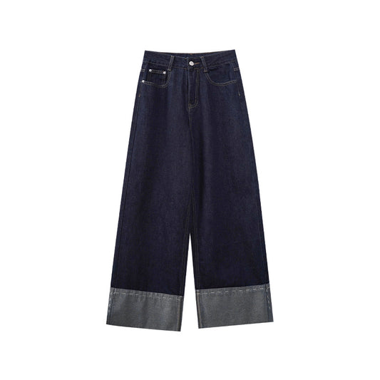 Curled High Waisted Wide Leg Jeans | Tajstylo