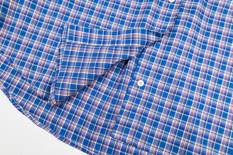 Embroidered Letter Plaid Shirt | Tajstylo