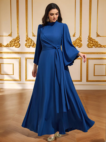 Solid Color Elegant Waist Cinching Dress | Tajstylo