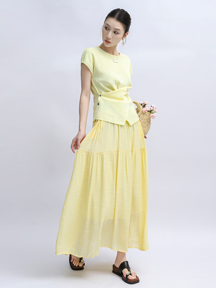Belt Double Pocket Skirt | Tajstylo