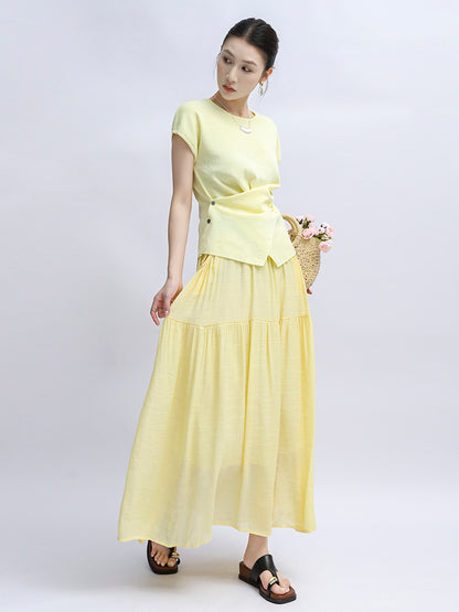 Belt Double Pocket Skirt | Tajstylo