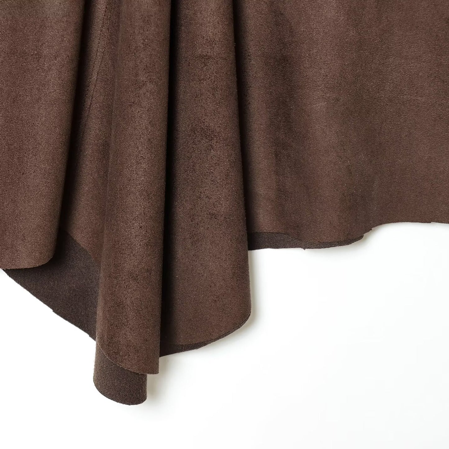 Asymmetric Suede Effect MIDI Skirt | Tajstylo