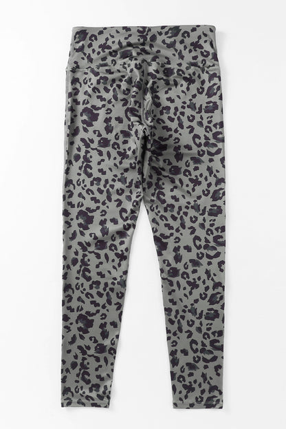 Woman wearing Classic Leopard Print Active Leggings in an urban setting