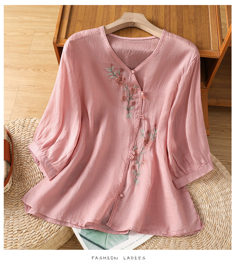 Embroidered Shirt Top for Women | Tajstylo
