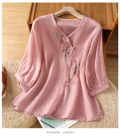 Embroidered Shirt Top for Women | Tajstylo