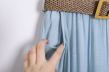Belt Double Pocket Skirt | Tajstylo