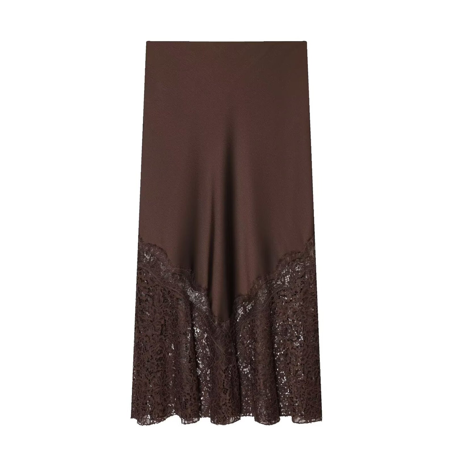Woman wearing Lace Patchwork Midi Skirt in a stylish setting