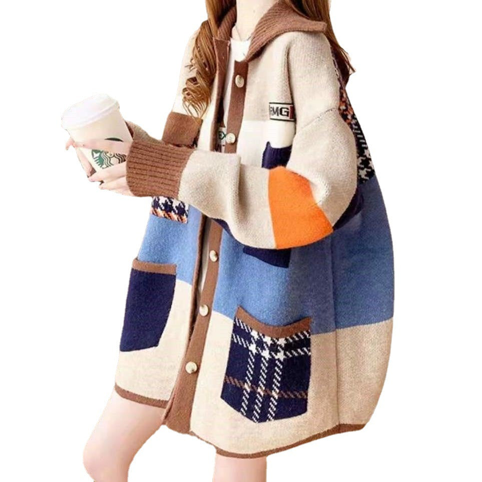 Woman wearing Fashion Knit Cardigan Sweater Coat in a casual setting