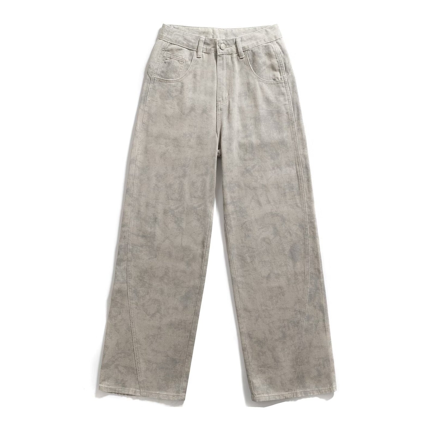 Deep Space Gray Tie-Dye Straight Leg Jeans | Tajstylo