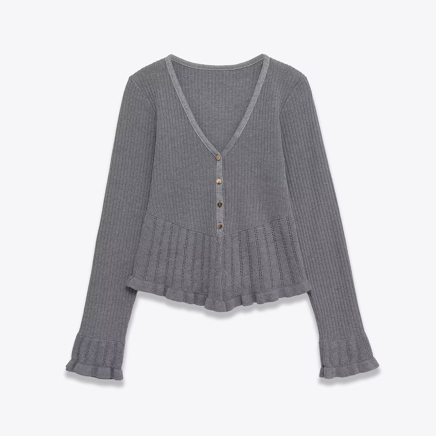 Woman wearing Slim Fit V-Neck Layered Top in a stylish setting