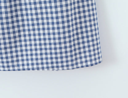 Plaid Bow Tie Neckline Bodycon Dress | Tajstylo